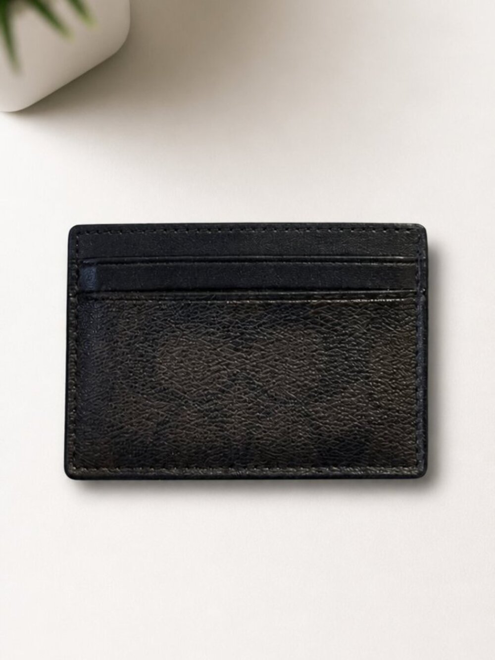 Coach Ultra-Thin Genuine Leather ID Card Holder With RFID Blocking Pocket Wallet - Picture 3 of 4